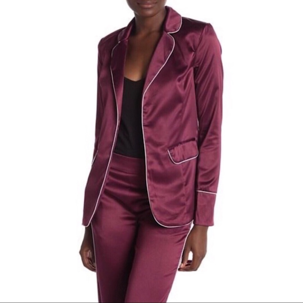 Love by Design Stretch Satin Piped Blazer